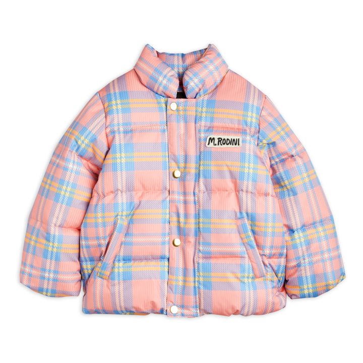 Recycled Polyester Checked Puffer Jacket Rosa- Imagen del producto n°0