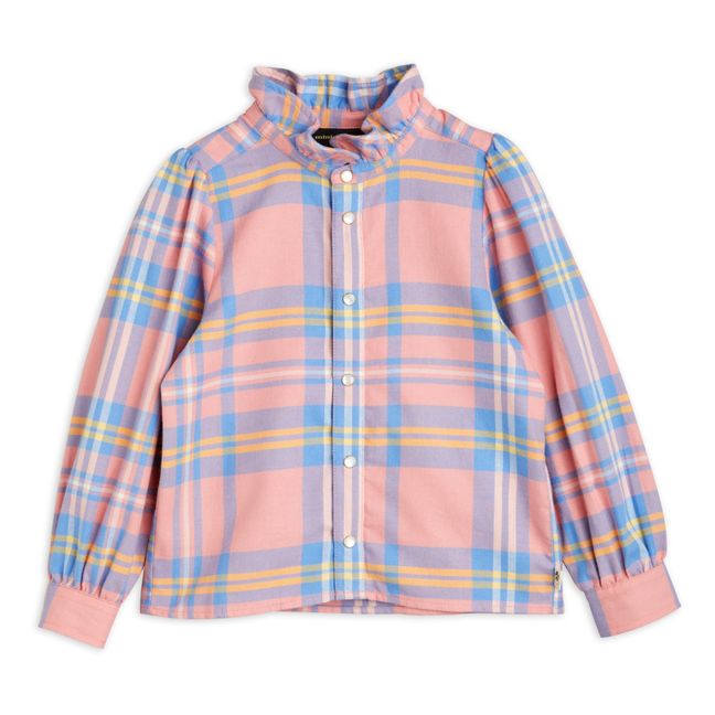 Recycled Polyester Checked Blouse Rosa