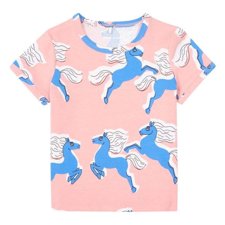 Organic Cotton Horse T-shirt | Rosa- Imagen del producto n°0