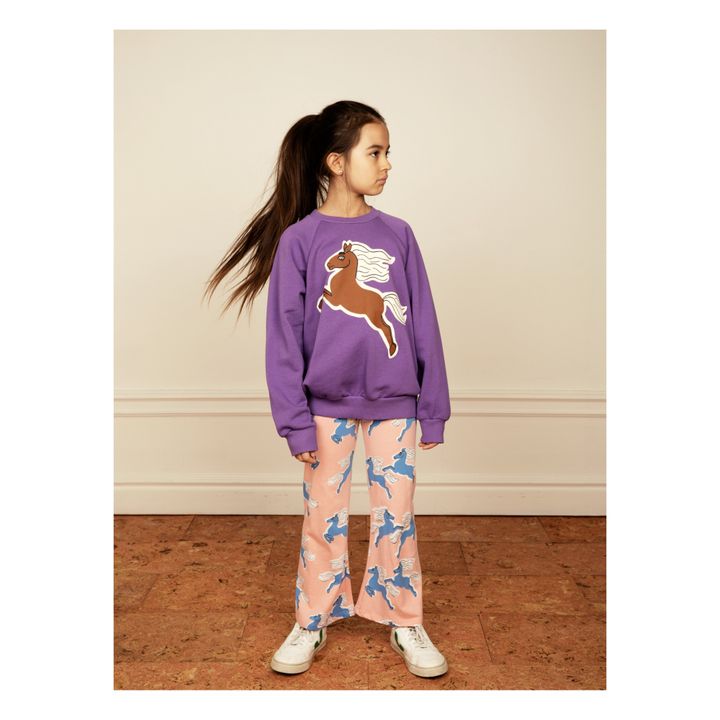Organic Cotton Horse Flared Trousers Rosa- Imagen del producto n°1