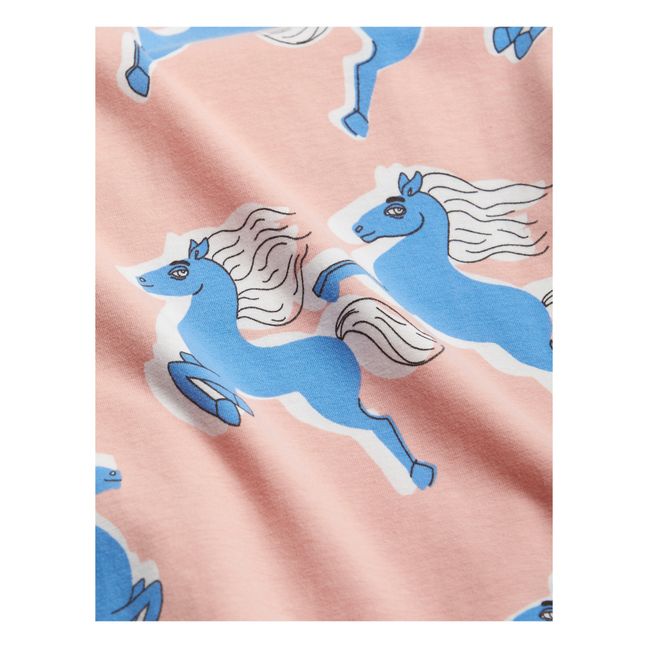 Organic Cotton Horse Flared Trousers Rosa