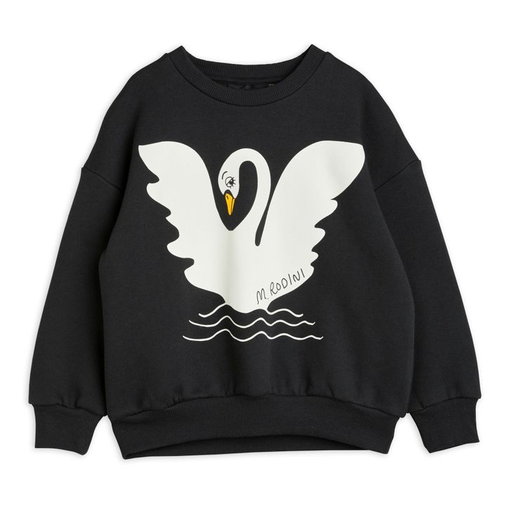 Organic Cotton Large Swan Sweatshirt Negro- Imagen del producto n°0