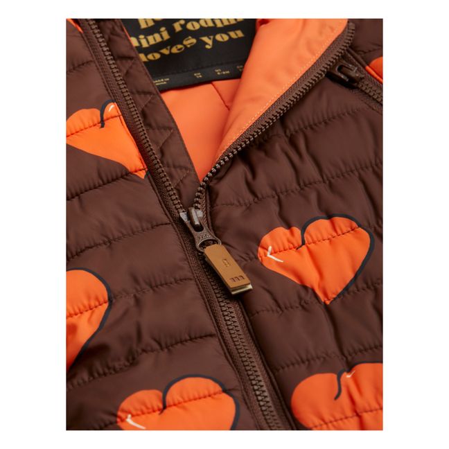 Recycled Polyester Heart Baby Snowsuit Marrón