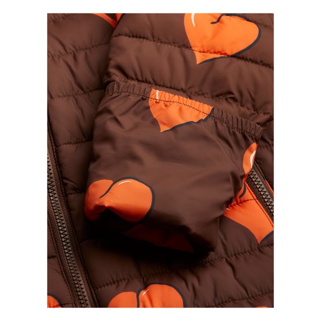 Recycled Polyester Heart Baby Snowsuit Marrón