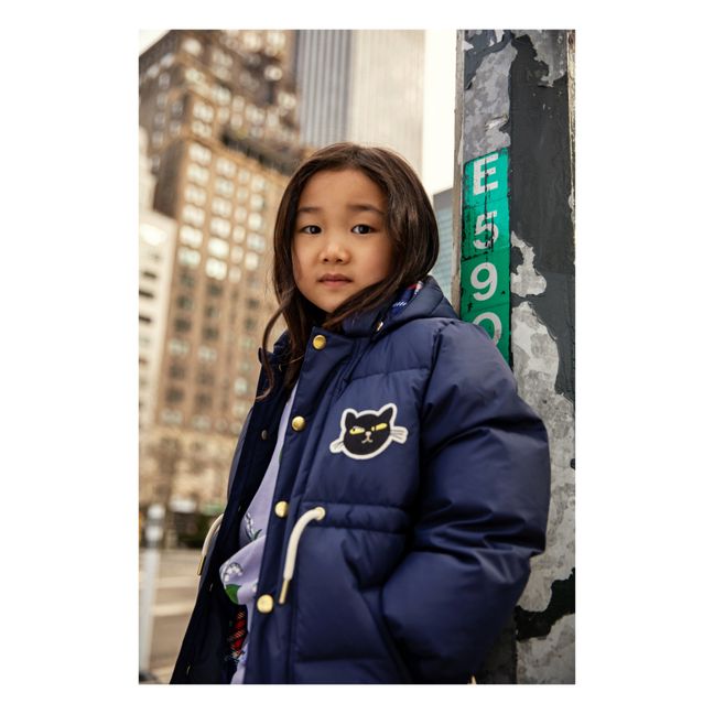 Recycled Polyester Cat Puffer Jacket | Navy
