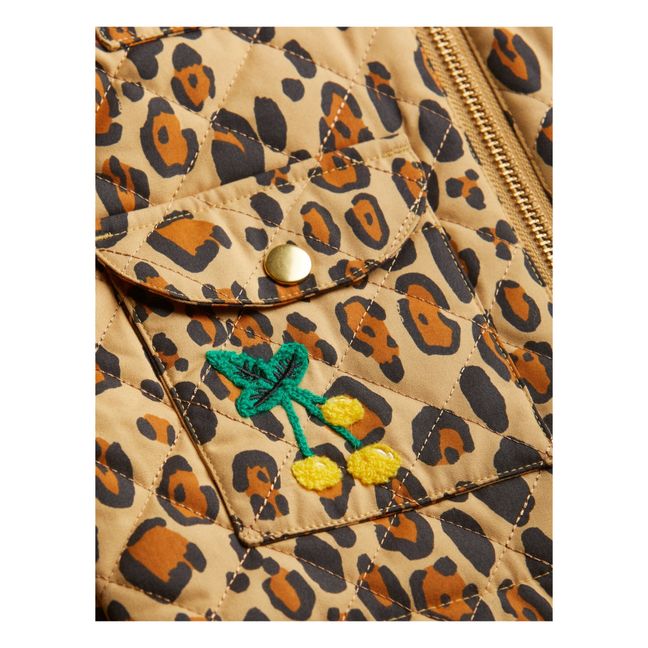 Recycled Polyester and Organic Cotton Leopard Print Jacket Marrón