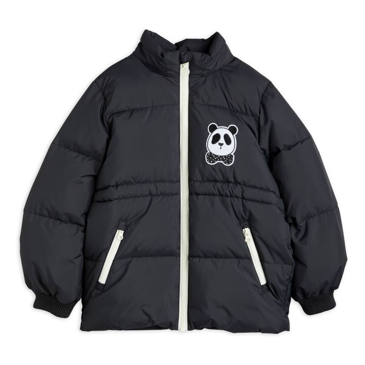 Recycled Polyester Panda Puffer Jacket Negro- Imagen del producto n°1