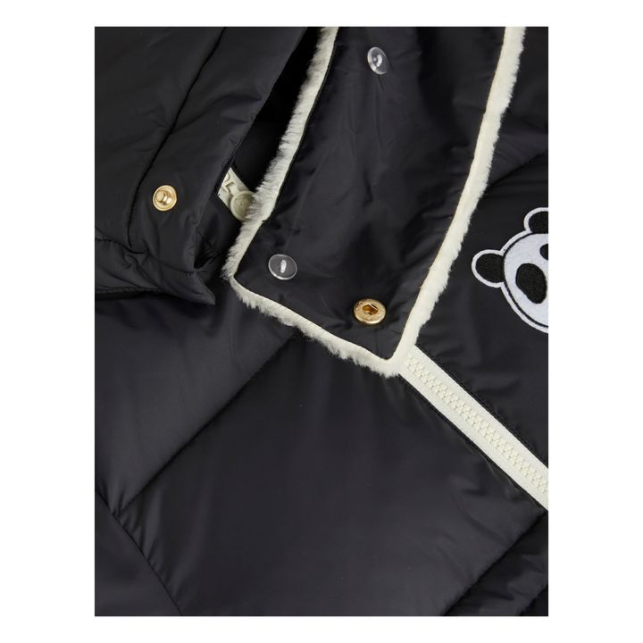 Recycled Polyester Panda Puffer Jacket Negro- Imagen del producto n°3