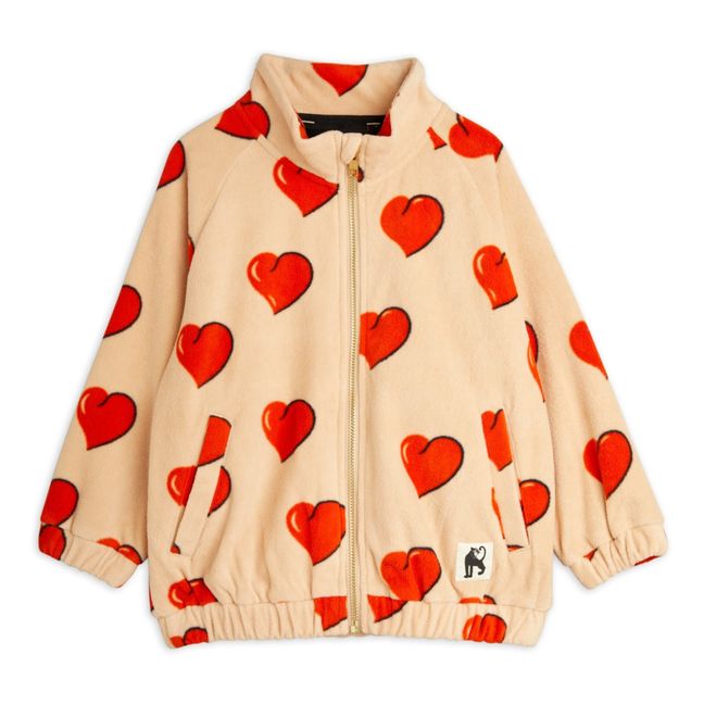 Recycled Polyester Heart Jacket | Beige