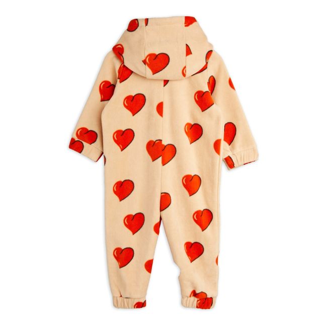 Recycled Polyester Heart Jumpsuit Beige