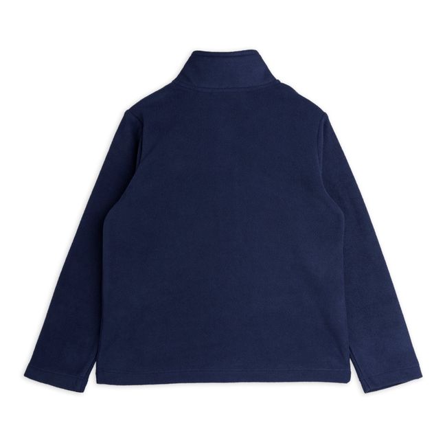 Recycled Polyester Zip-Up T-shirt | Azul Marino