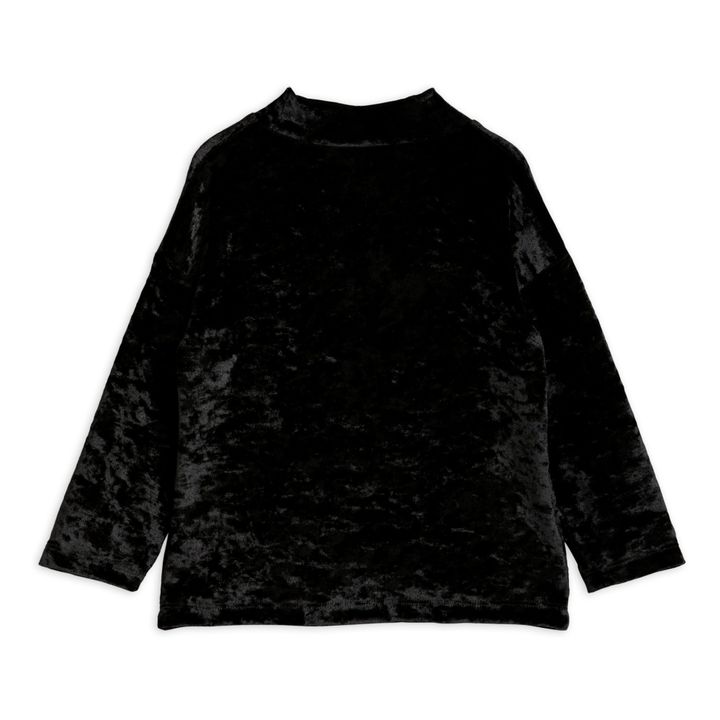 Recycled Polyester Velour Polo Neck Cat Jumper Negro- Imagen del producto n°2