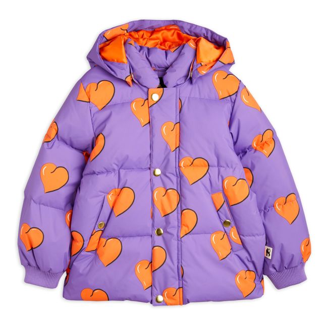 Recycled Polyester Heart Puffer Jacket Violett