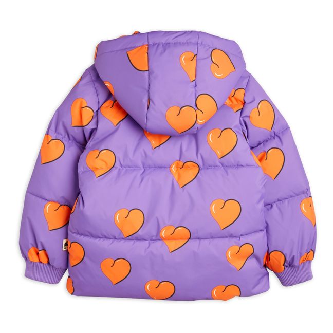 Recycled Polyester Heart Puffer Jacket Violett