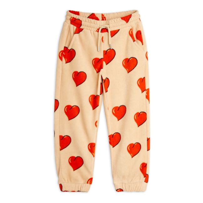 Recycled Polyester Heart Joggers Beige