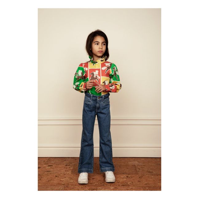 Organic Cotton Collared Horse Blouse | Rosso