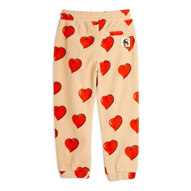 Recycled Polyester Heart Joggers | Beige