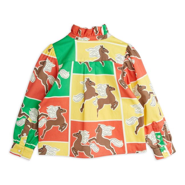Organic Cotton Collared Horse Blouse | Rosso