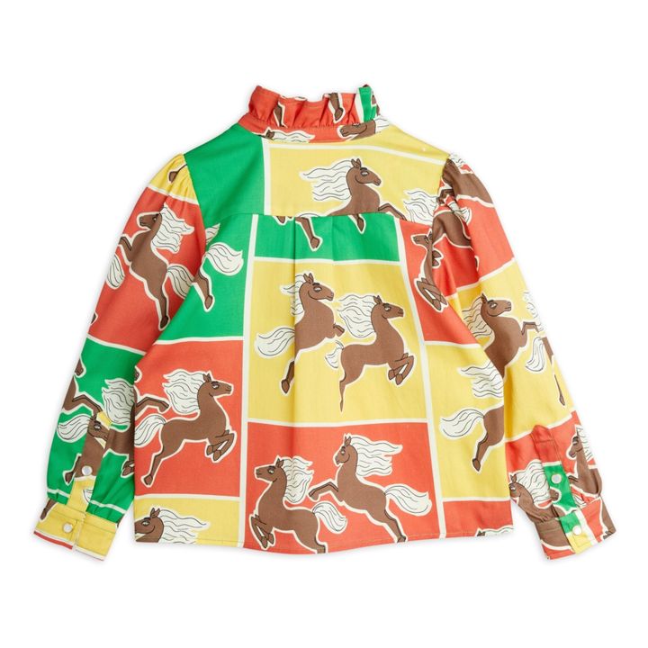 Organic Cotton Collared Horse Blouse Red- Product image n°5