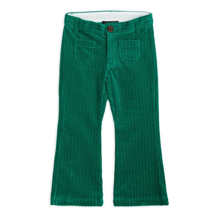 Organic Cotton Flared Trousers | Verde- Immagine del prodotto n°0