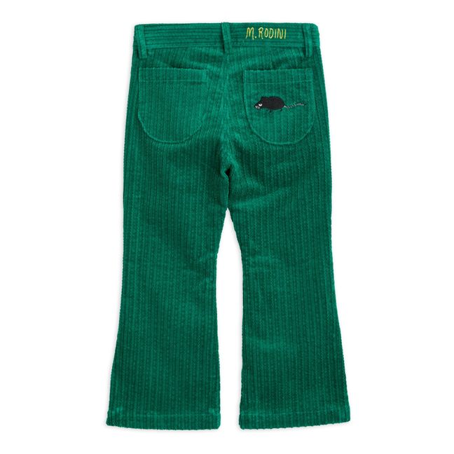 Organic Cotton Flared Trousers | Green