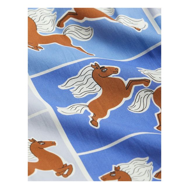 Organic Cotton Horse Shirt Dress | Blau