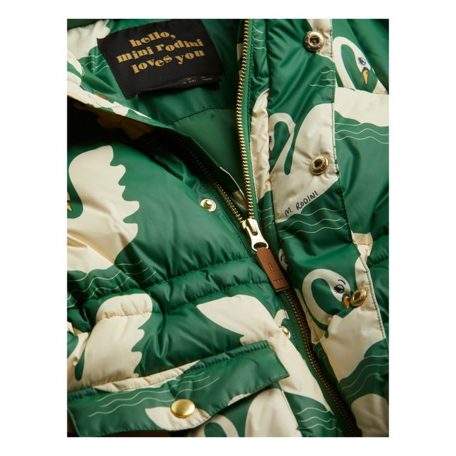 Recycled Polyester Swan Puffer Jacket Verde