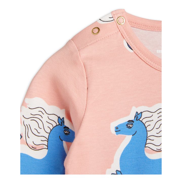 Organic Cotton Horse Baby Bodysuit Rosa- Imagen del producto n°1