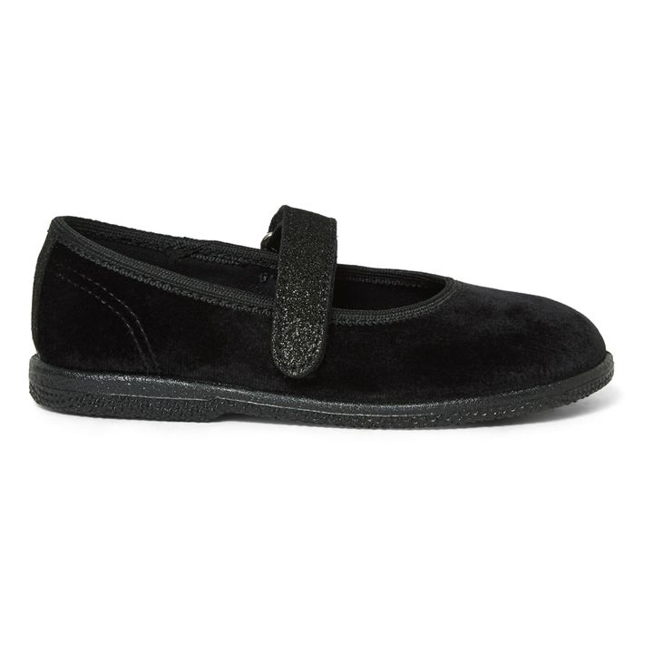 Velcro Mary Jane Slippers | Black- Product image n°0