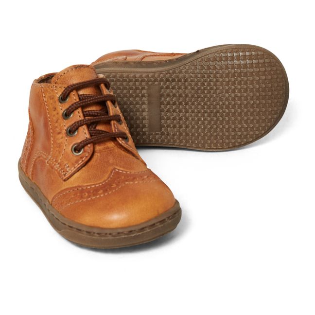 Lace-Up Booties Camel
