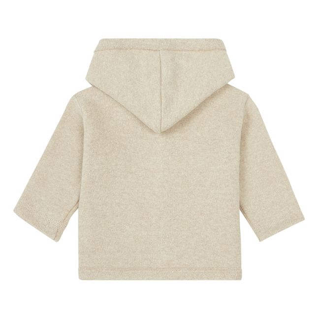 Hooded Knit Cardigan | Beige