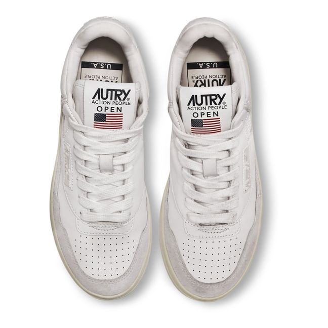 Zapatillas Open Mid Piel/Ante | Blanco