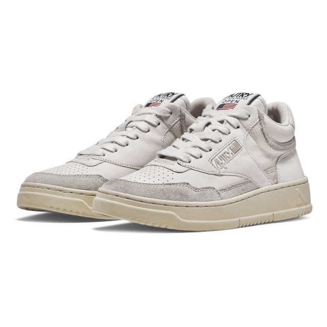 Zapatillas Open Mid Piel/Ante | Blanco