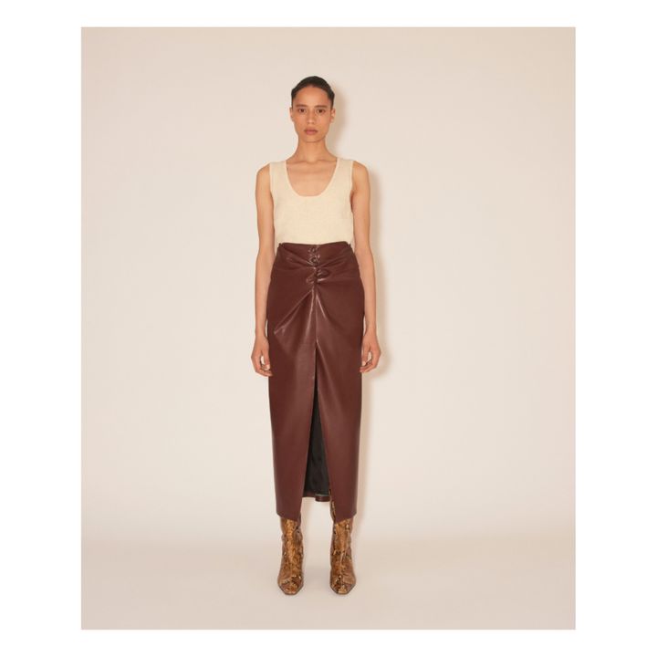 Leane Vegan Leather Skirt Marrón- Imagen del producto n°1