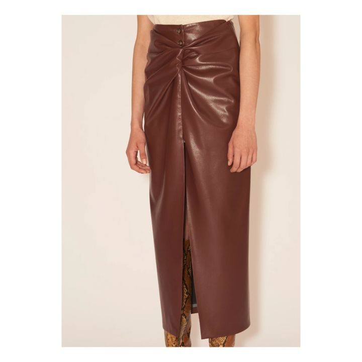 Leane Vegan Leather Skirt Braun- Produktbild Nr. 2