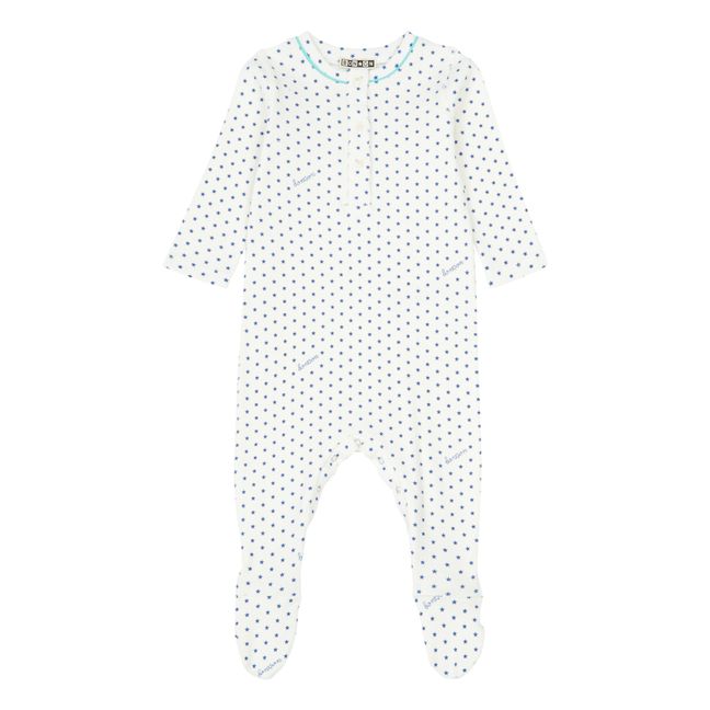 Jersey Star Footed Pajamas - No Sleep Club Collection  | Azul