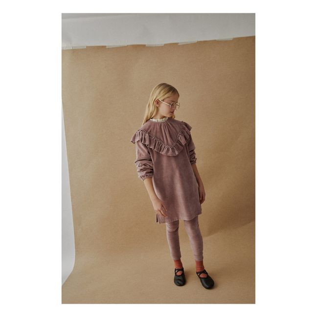 Vestido de terciopelo de algodón orgánico Colette | Malva