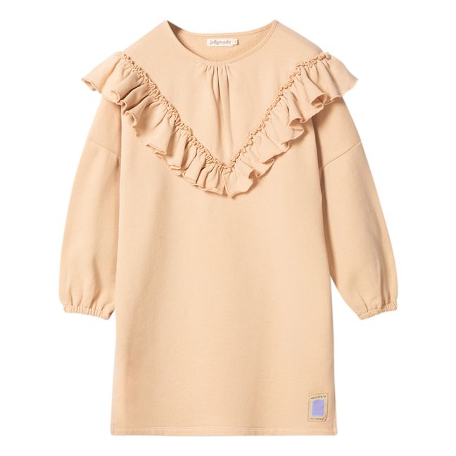 Vestido de algodón orgánico con textura Colette | Albaricoque