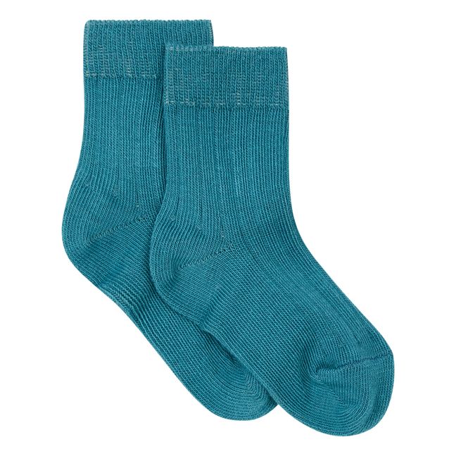 Ribbed Socks Blau