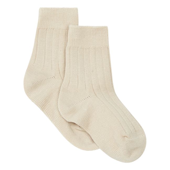 Ribbed Socks | Beige