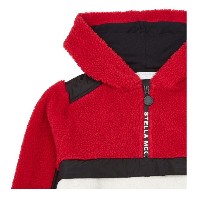 Sweat Demi Zip Polaire Polyester Recyclé Red
