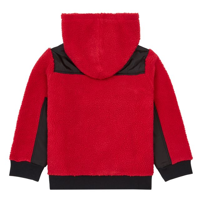 Recycled Polyester Fleece Half-Zip Sweater Red