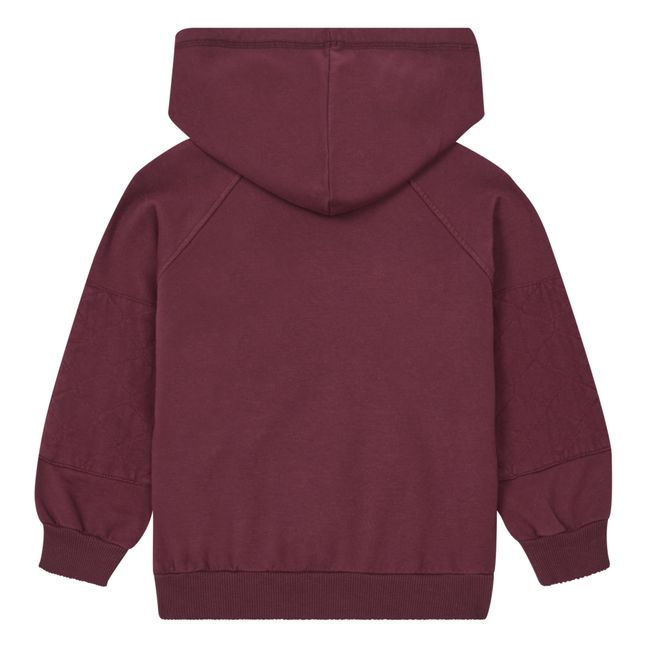 Quilted Pocket Hoodie Bordeaux