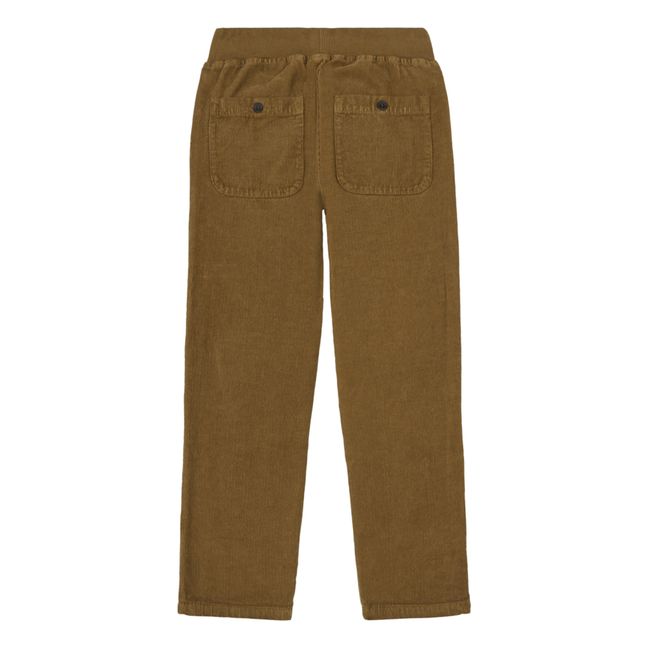 Corduroy Trousers with Elasticated Waistband Camel