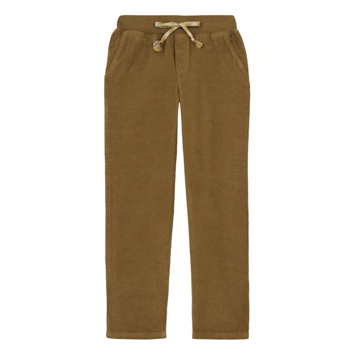 Corduroy Trousers with Elasticated Waistband | Camel- Product image n°0