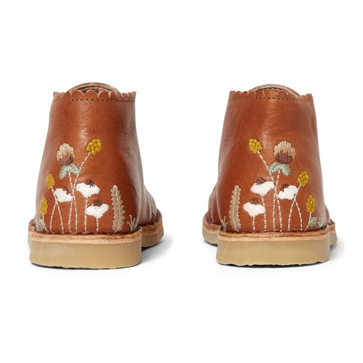 Lace-Up Embroidered Boots - Uniqua Capsule Collection | Cognac-Farbe- Produktbild Nr. 2