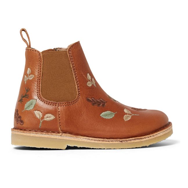 Embroidered Chelsea Boots - Uniqua Capsule Collection Coñac