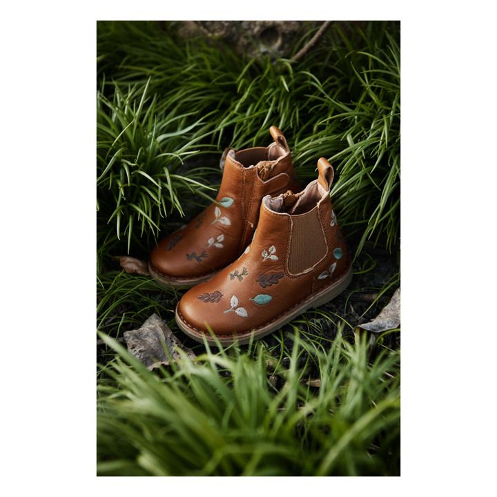 Embroidered Chelsea Boots - Uniqua Capsule Collection | Cognac- Product image n°5