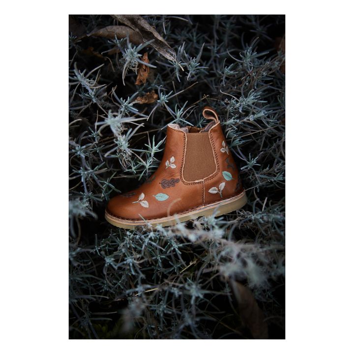 Embroidered Chelsea Boots - Uniqua Capsule Collection | Cognac- Product image n°6