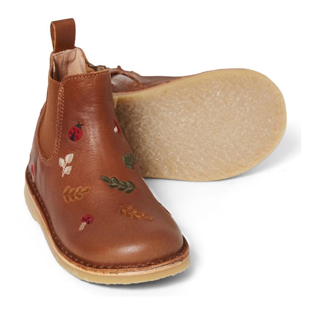 Elastic Embroidered Boots - Uniqua Capsule Collection | Marrón